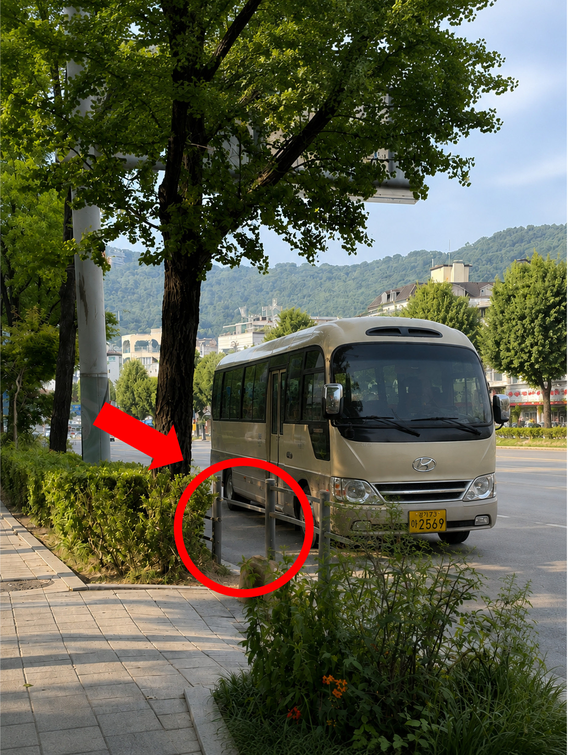 셔틀버스 탑승 위치 안내 사진